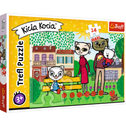 Puzzle carton 24 piese Trefl Maxi - Kicia Kocia, 14316 / 456078, 3+ ani