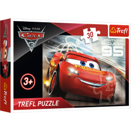 Puzzle carton 30 piese Trefl Cars - Lightning McQueen, 18215, 3+ ani