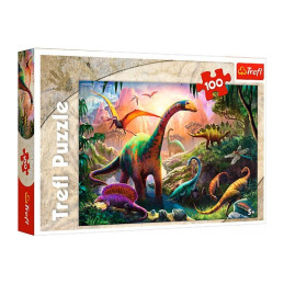 Puzzle carton 100 piese Trefl World of dinosaurs, 16277, 5+ ani