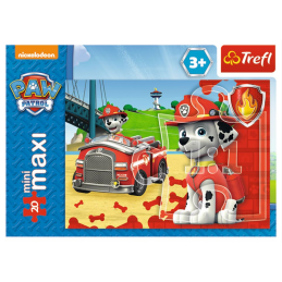 Puzzle carton 20 piese Trefl Paw Patrol - Marshall, 21070, 3+ ani